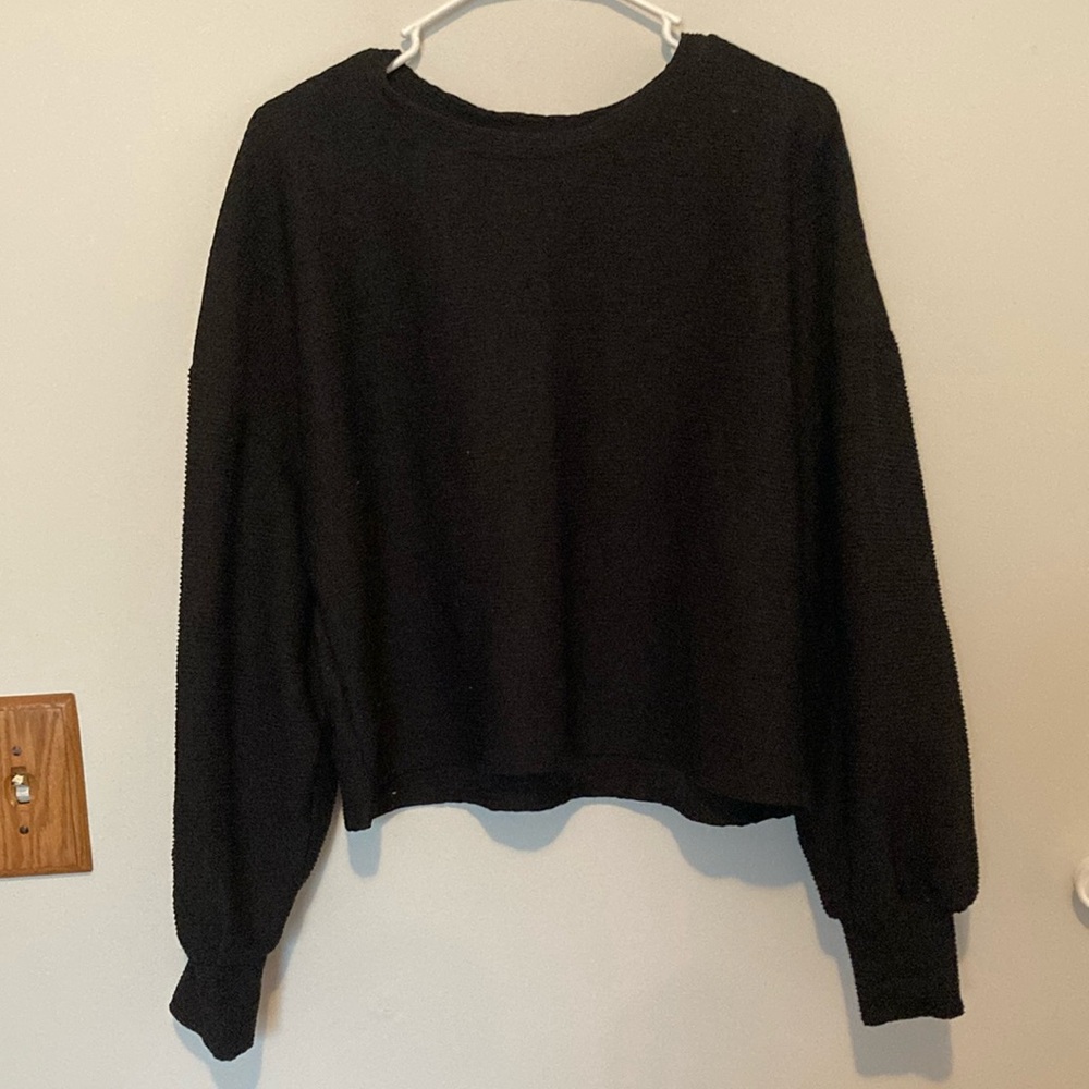 Primary black long sleeve blouse top. A2